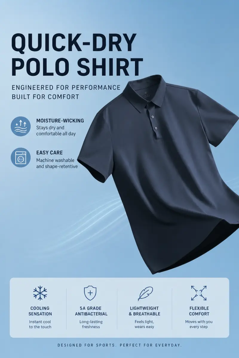 Men's Quick-Dry Summer Sport Polo Tee - thumbnail 4